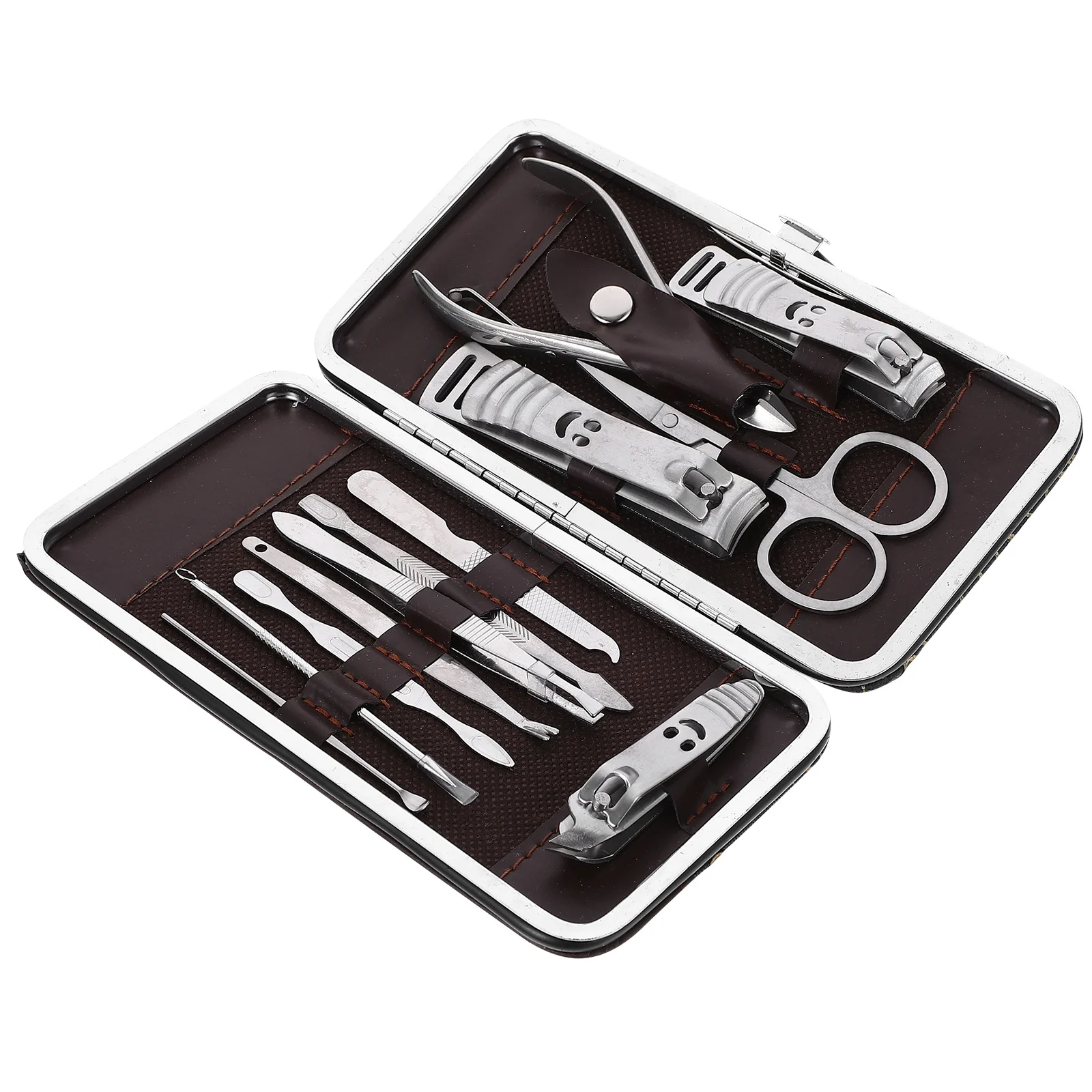 Set per unghie da 12 pezzi Kit per manicure pedicure in acciaio inossidabile Kit per toelettatura da viaggio Strumenti per la cura delle unghie personali Kit per manicure Set per pedicure