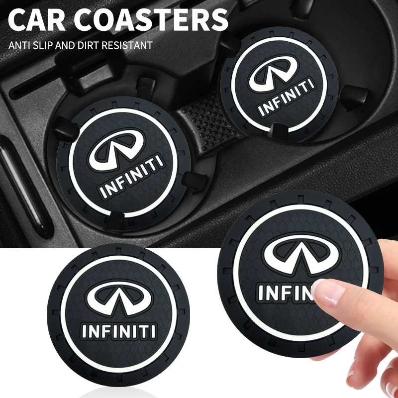 1/2pcs Non-slip Car Water Cup Rubber Mat For Infiniti FX35 Q50 G35 coupe QX70 FX G37 Q30 QX56 I30 M35 FX37 QX4 QX60 FX50 M37