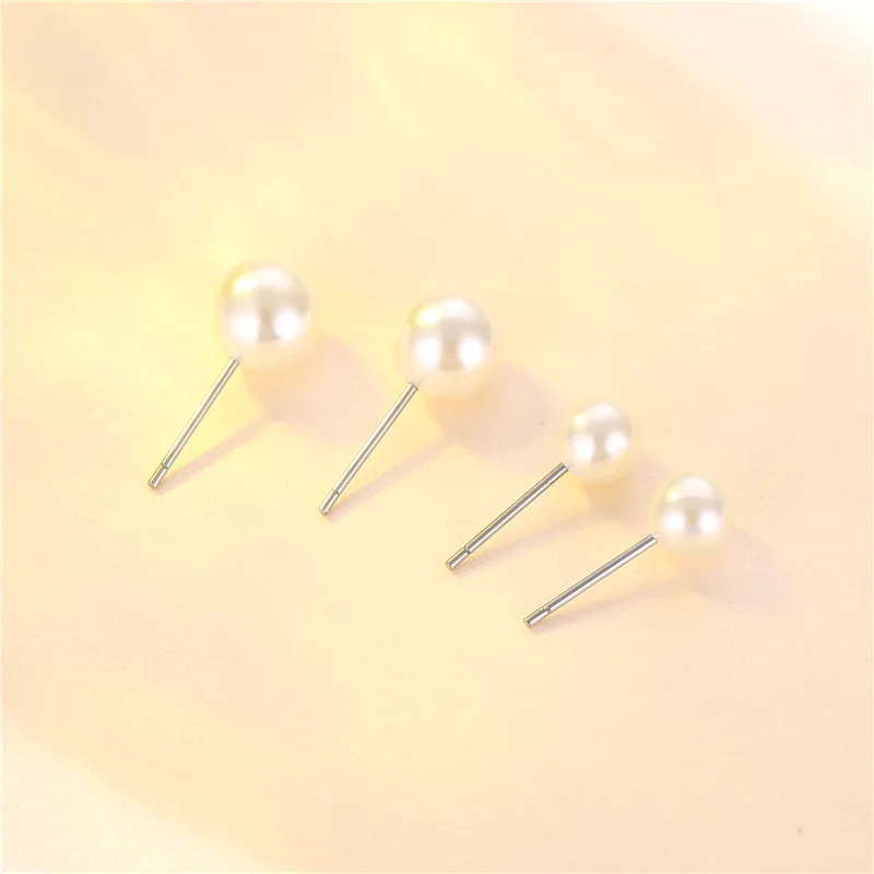 2 Pair Simple and Classic Pearl Earrings, Steel Needle Earrings, Elegant Socialite Earrings Wholesale