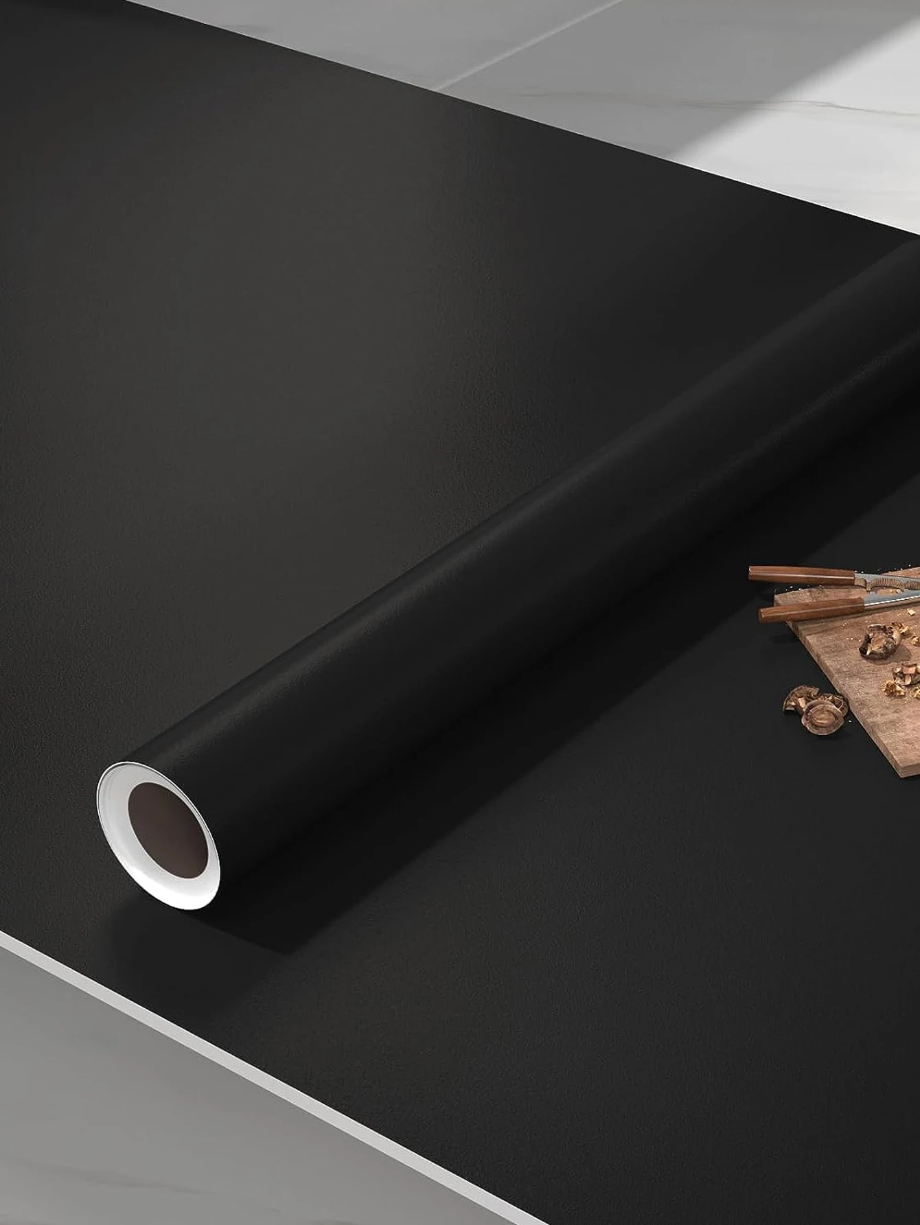 

Утолщенная чисто черная съемная водонепроницаемая матовая самоклеящаяся пленка для стен, столешниц, шкафов, полок из ПВХ