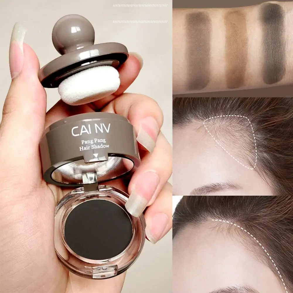 1pc Hair Line Powder Black Brown Root Cover Up Natural Instant Waterproof Hairline Shadow Powder Hair Concealer Coverage 3colors