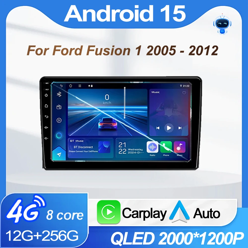 

Радио WIFI 4G для Ford Fusion 1 2005-2012 Android 15 RS3 Sportback АВТОМОБИЛЬНЫЙ Мультимедийный Carplay Видеоплеер Стерео DSP Навигация