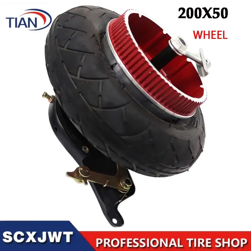 Red 200X50 wheels, aluminum alloy wheels, 8-inch electric scooter tires with wheels, 8-inch x2 solid wheels