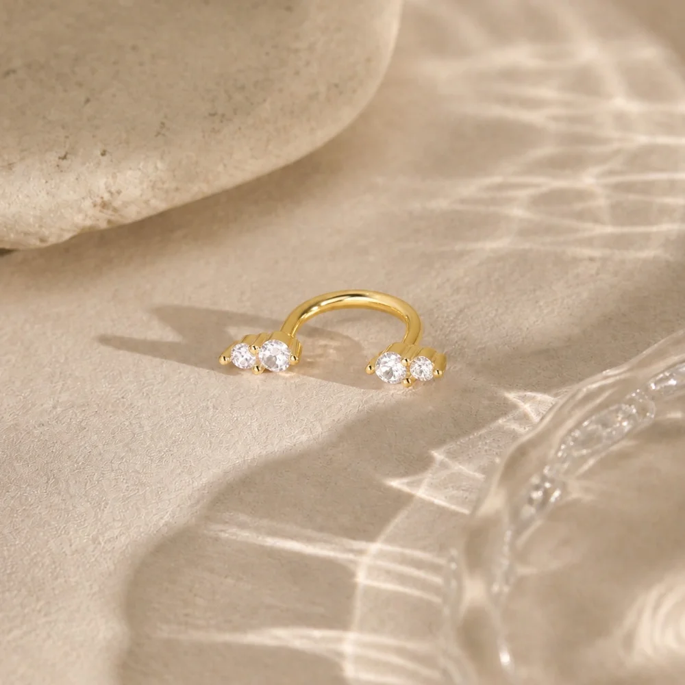 AIDE 925 Sterling Silber Pferdeaugen-Kronen U-förmige Ohrringe für Frauen Knorpelpiercing Ohrknochenring Nasenring Schmuck Geschenke – Detail 34