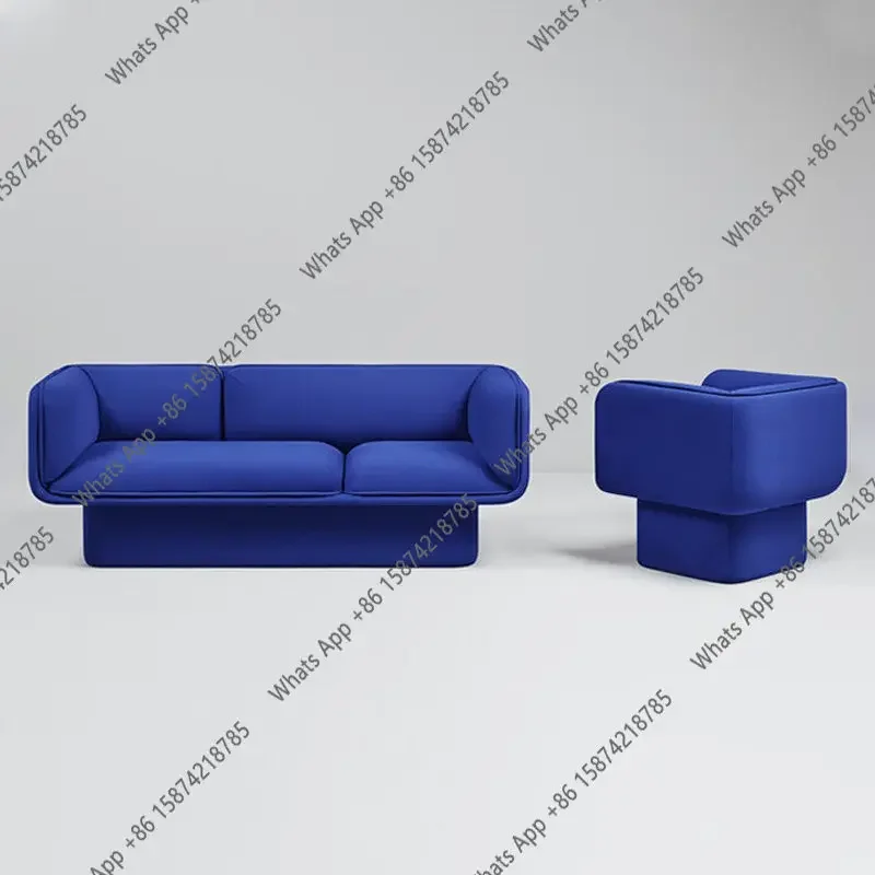 65 N Nordic clothing store living room single simple modern modern design exhibition three people blue sofa