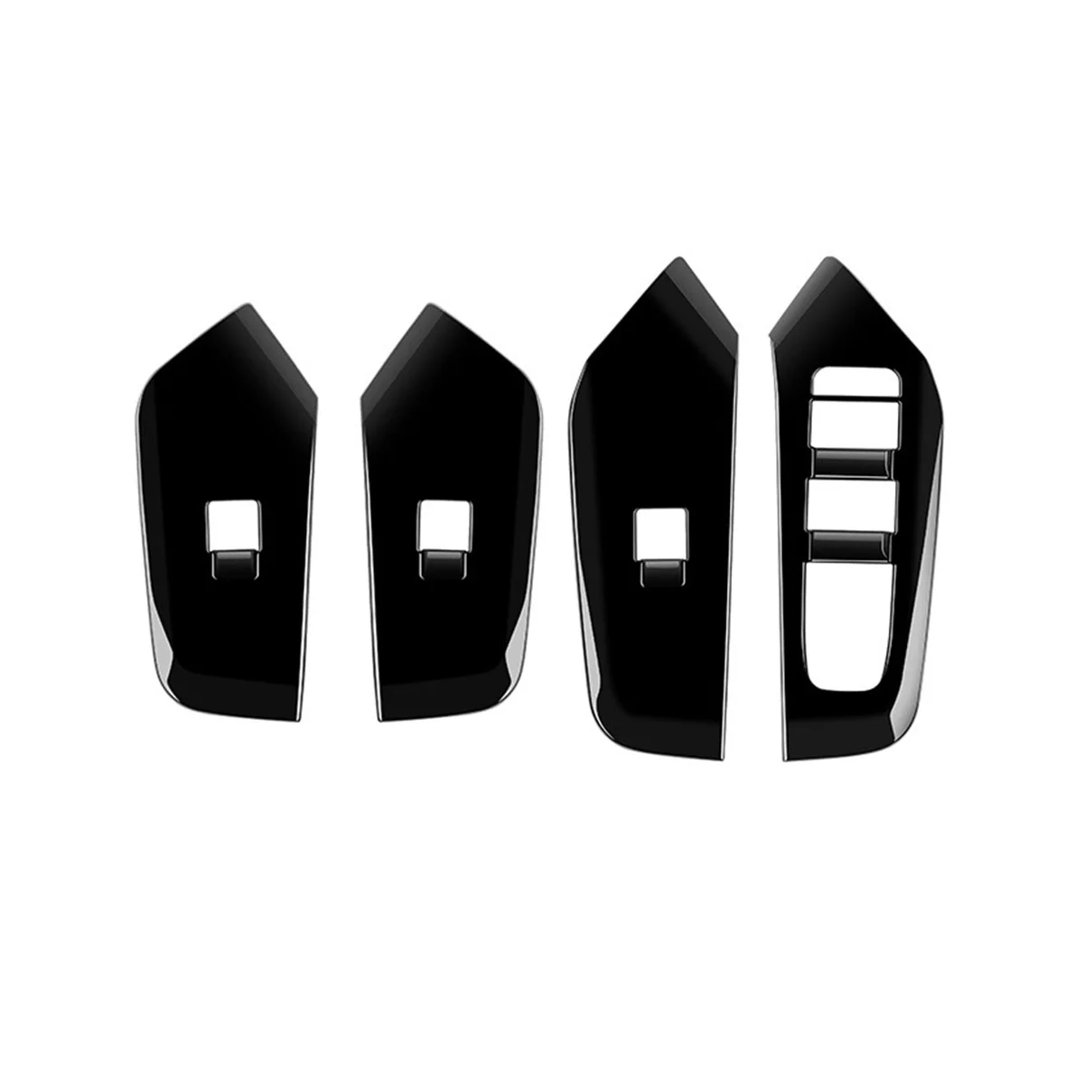 Car Bright Black Interior Door Armrest Window Glass Switch Frame Panel Trims 4PCs for Toyota Prius 60 Series 2022 2023