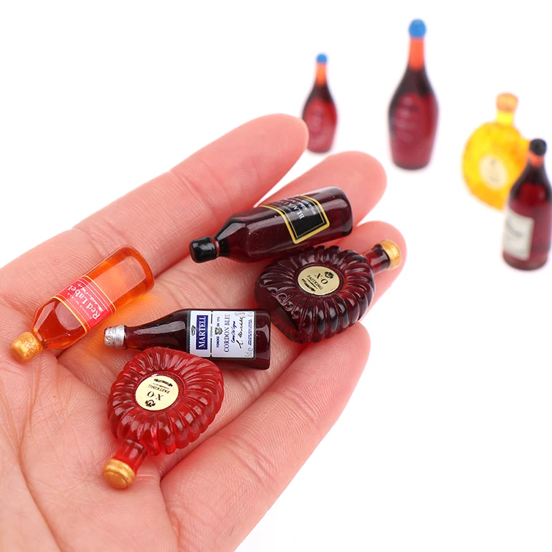 9pcs doll house world famous foreign wine XO whiskey miniature food play