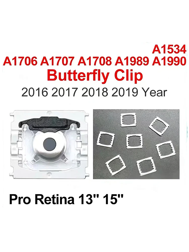 

Для MacBook Pro 12" 13" 15" A1989 A1990 A1706 A1707 A1708 A1534: Клавишные колпачки, шарниры, белые зажимы-бабочки для ремонта клавиатуры