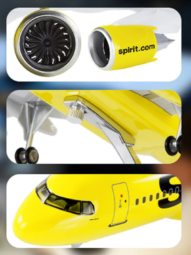 

1:80 Scale 47cm 320 Large Airplane Model Spirit Airlines Airbus A320 Plane Model Diecast Airplanes Decorations Aircraft Collecti