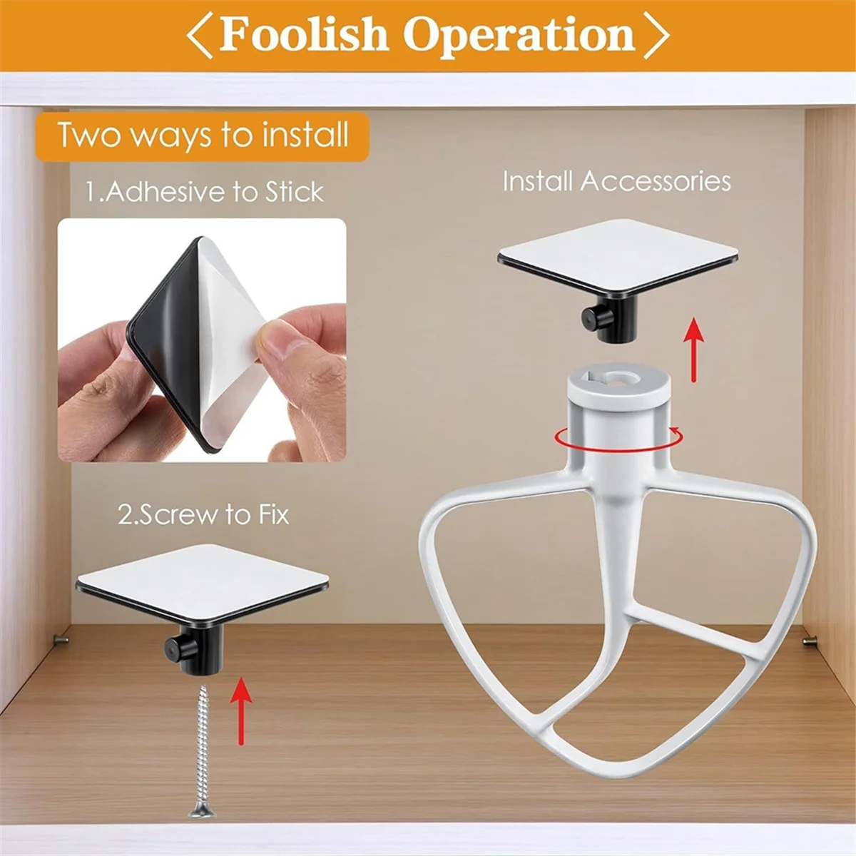 Y37A Supporti per accessori per robot da cucina, confezione da 4 ganci per accessori per robot da cucina per accessori per mixer da cucina Kitchenaid