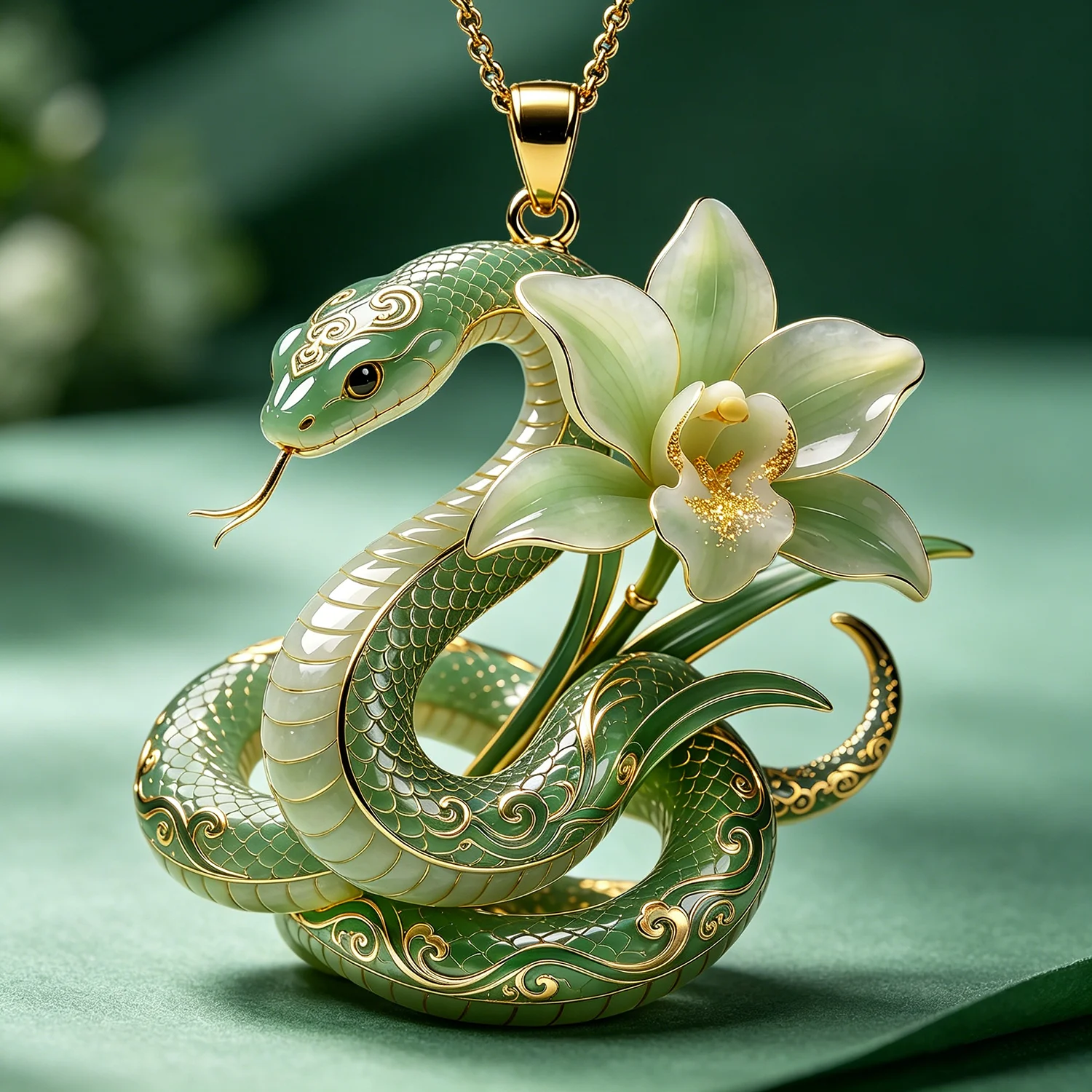 Vintage Serpent Necklaces and Pendants Elegant Snake Pendant Romantic Gift for Her Girlfriend Jewelry Necklace for Woman