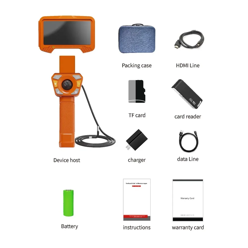 2024 New Products HD 4mm borescope camera,industrial endoscope camera, 5'' LCD screen WIFI function borescope