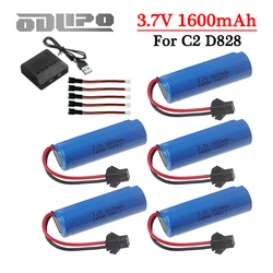 14500 3.7v 1600mah Rechargeable Li-ion battery SM plug For RC Stunt Dump Car C2 D828 RC Car Parts Upgrade 800mah With Charger