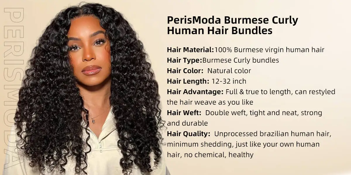 Burmese Curly Bundles 100% Human Hair Bundles Virgin Weave Human Hair Extensions Curly Ends 1/3/4 Pcs Natural Color