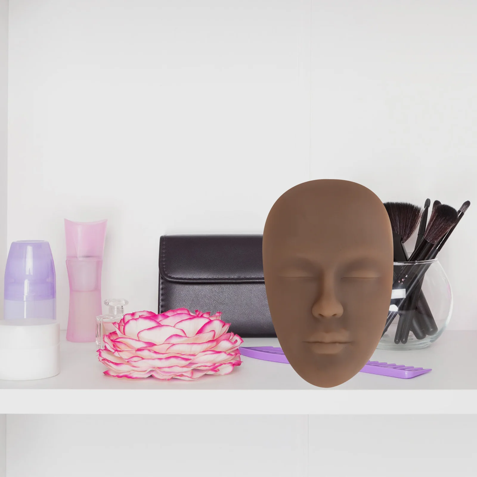 

Makeup Practice Face Board Silicone Realistic Skin Texture For Eyebrow Lip Eye Training Asian Tone Mannequin Head Reusable