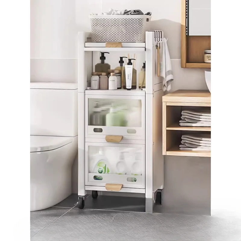 Toilet shelf, floor-to-ceiling multi-storey toilet, bathroom slit, storage cabinet next to the shelf, side sideboard