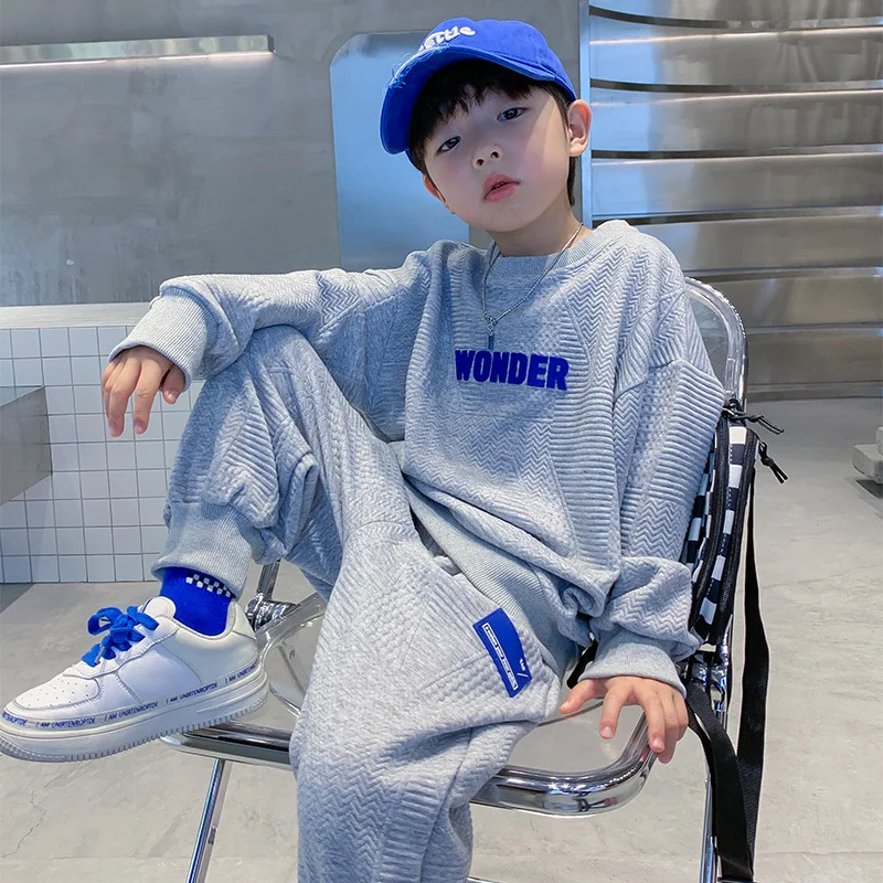 Boys Suit Sweatshirts +Pants Cotton 2Pcs/Sets 2022 Lasted Spring Autumn Sports Sets Tracksuit Children Clothing