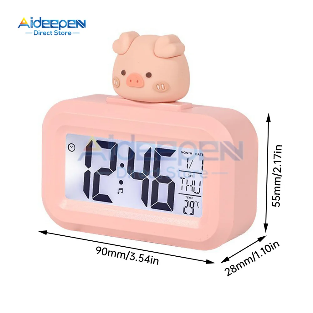 Jam Alarm pintar Mini, Timer Mini, jam Alarm kecil elektronik samping tempat tidur senyap