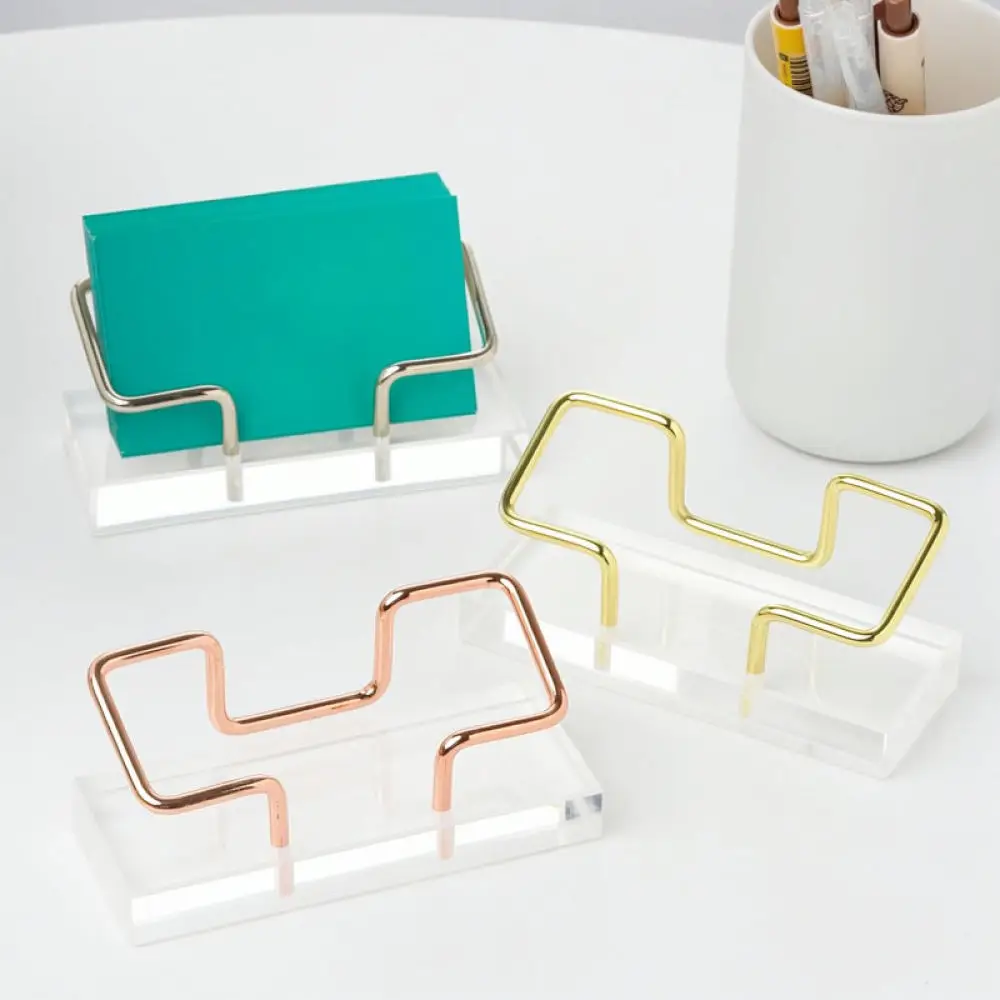 Rectangular Metal Acrylic Card Holder Desk Organizer Office Stationery Storage Stand Modern Display For Workstation