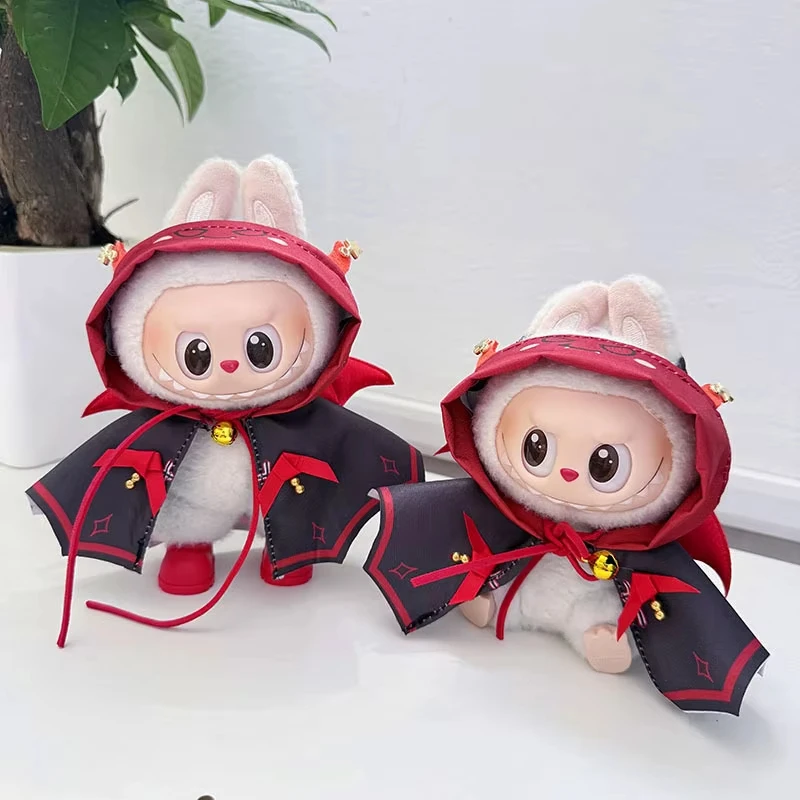 For Labubu Doll Angel Wing Demon Skirt Dress Clothes Pumpkin Halloween Decoration Clothing Sitting Party Game Toys Accessories