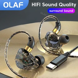 3.5mm/Type C Wired Headphones HIFI Earphones in-Ear Headset Gamer Handsfree Earbuds With Microphone For Xiaomi Huawei Samsung