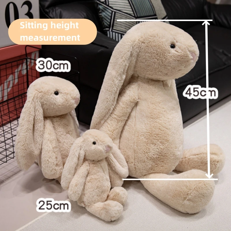 20/30/45cm Kawaii Long Ears Looper Rabbit Plush Doll Pillow Gray White Brown Healing Rabbit Plush Toy For Girls Birthday Gift