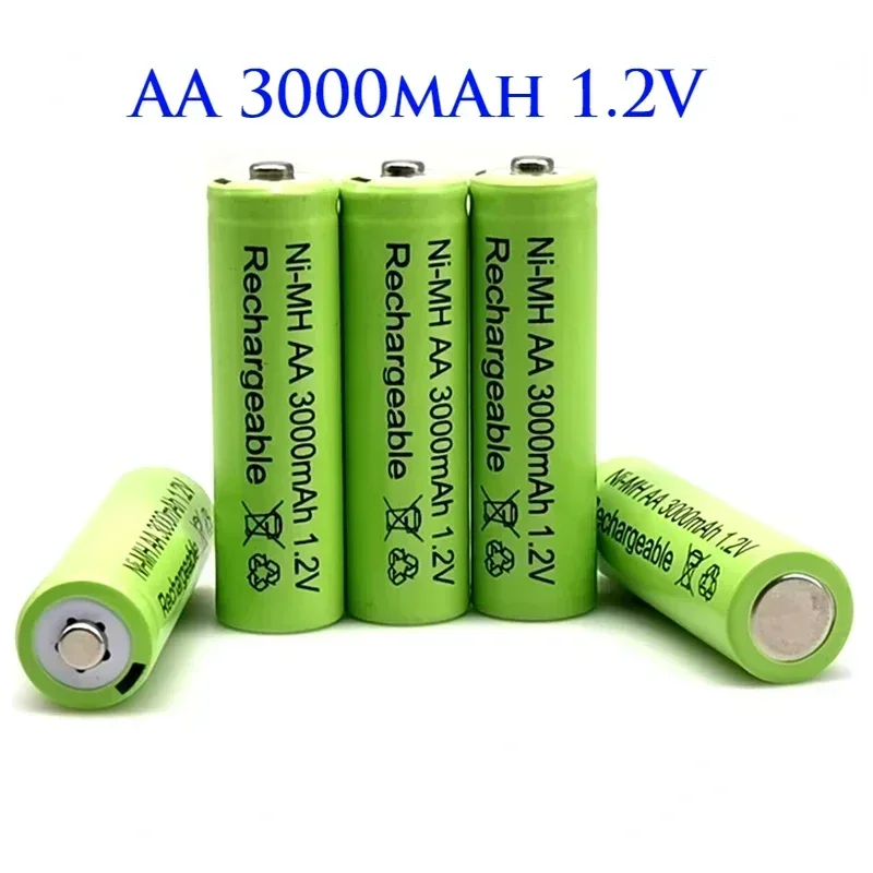 AA 1.2 V 3000mAh Ni-MH 1.2 V Batteries Green Rechargeable Battery Garden Solar Lamp LED Flashlight Lantern Lamp Flashlight