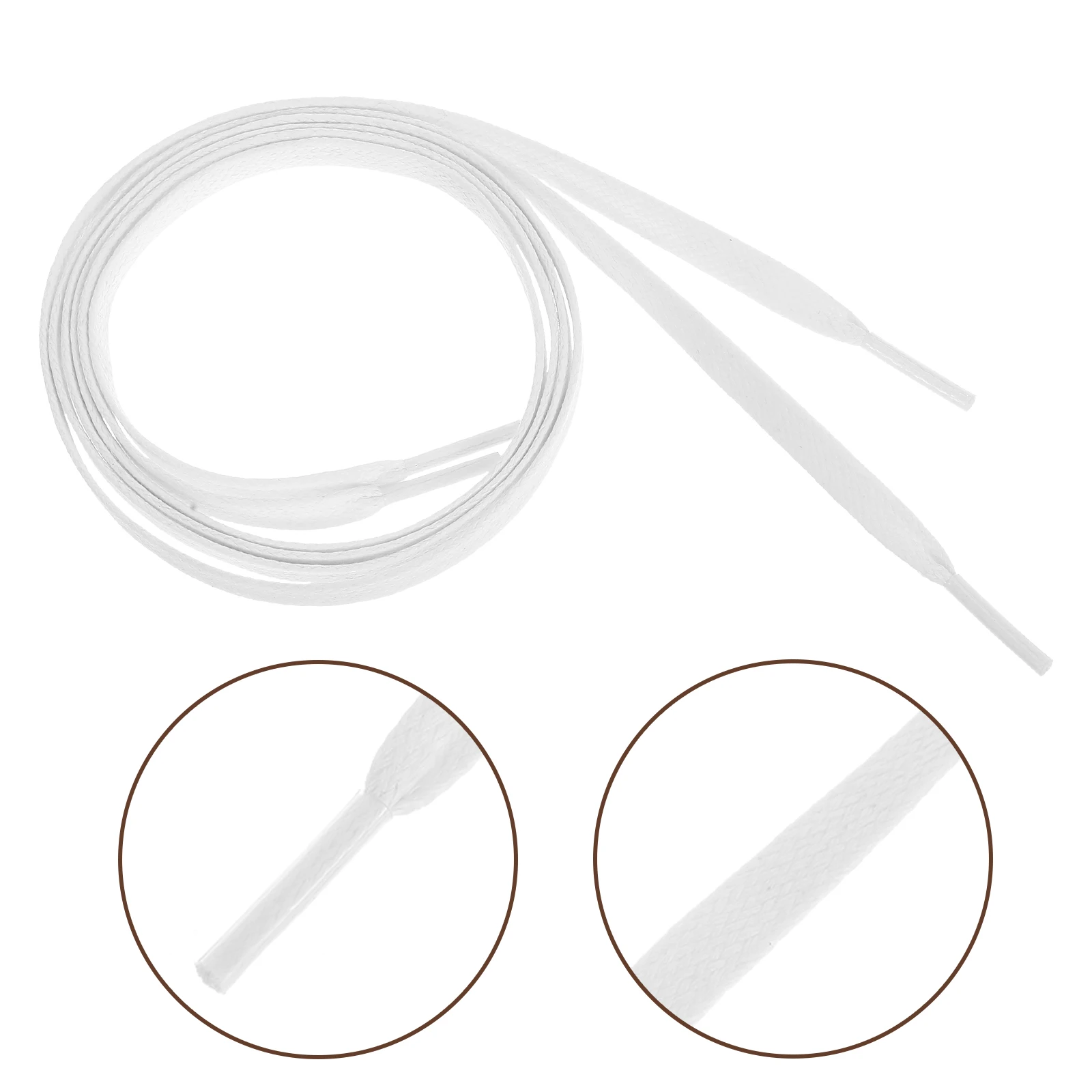 

Shoe Laces Tieless Cotton Waxed Shoelaces Boot Sneakers Water Proof White Men and Women