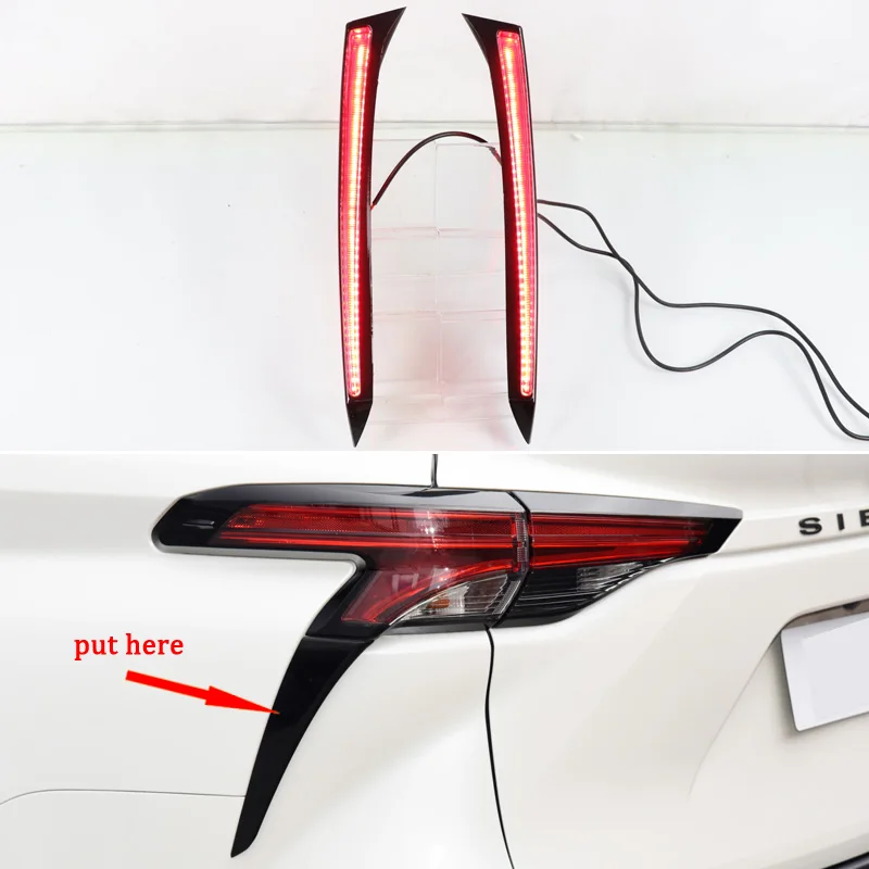 LED Rear Side Lamp For Toyota Sienna 2021 2022 3-in-1 Function Car Bumper Brake Light Reflector Signal Indicators