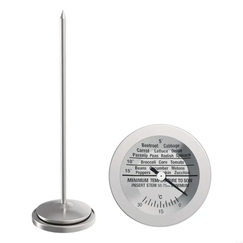 

E15A Soil Thermometers Accurate Compost Soil Tester Meter Stainless Measuring Probe