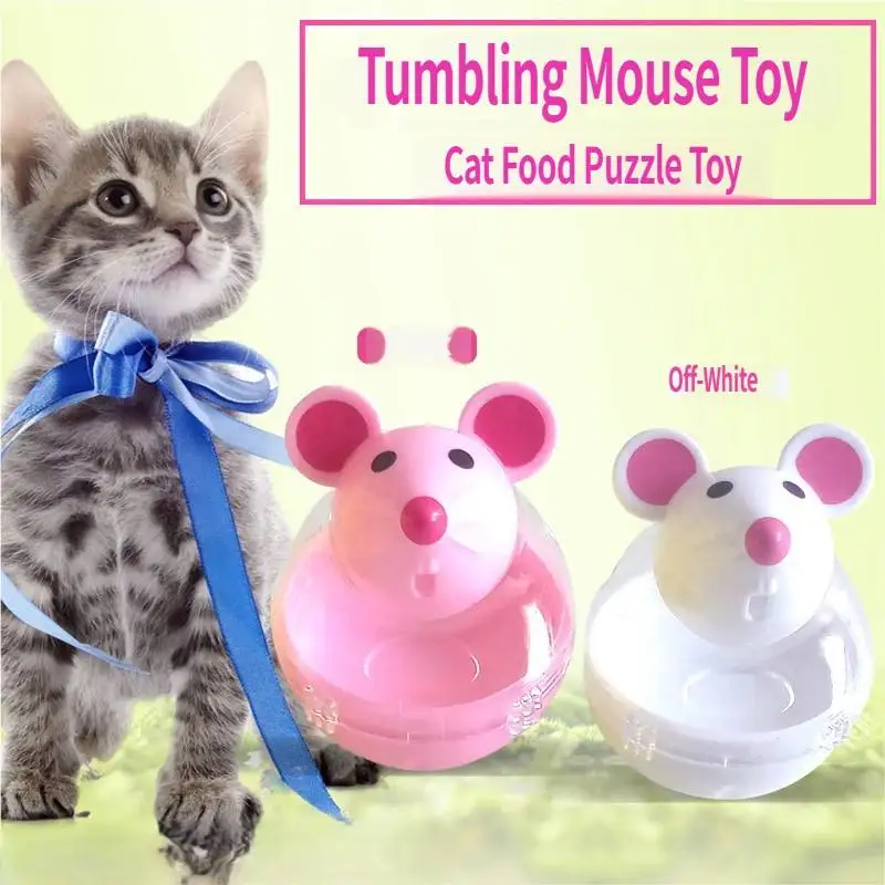 Durable Pet Food Leak Ball Mouse Tumbler Design Slow Eating Training Toy Interactive Game Play Supplies For Cats Dogs