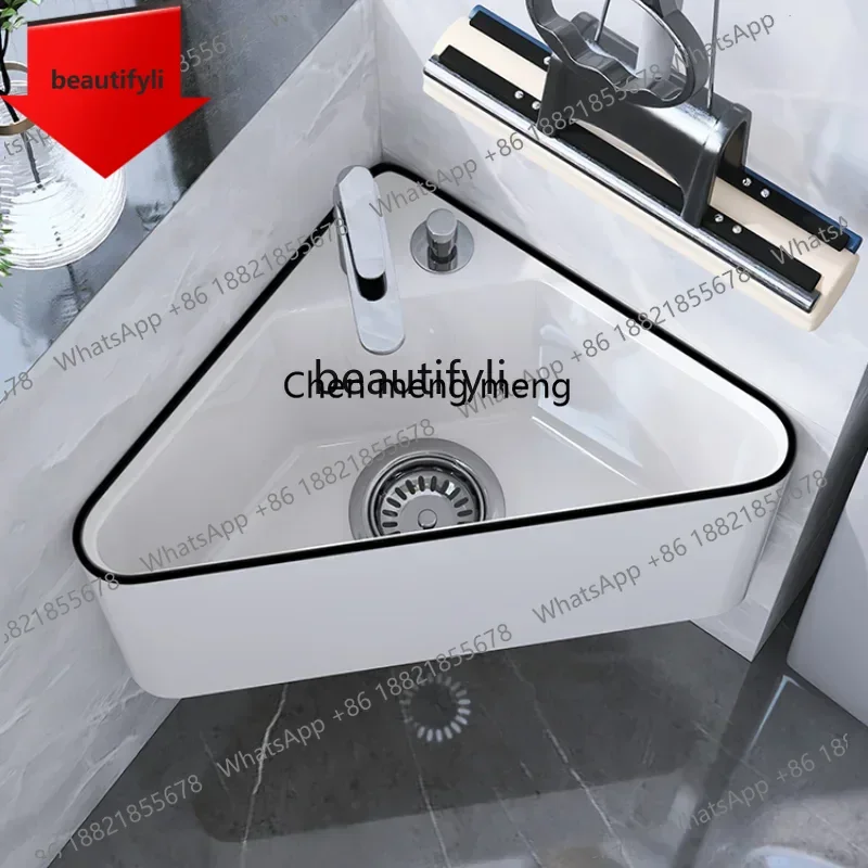 X188 Triangle Mop Pool Corner Wall-Mounted Wash Mop Pool Bathroom Household Mop Sink