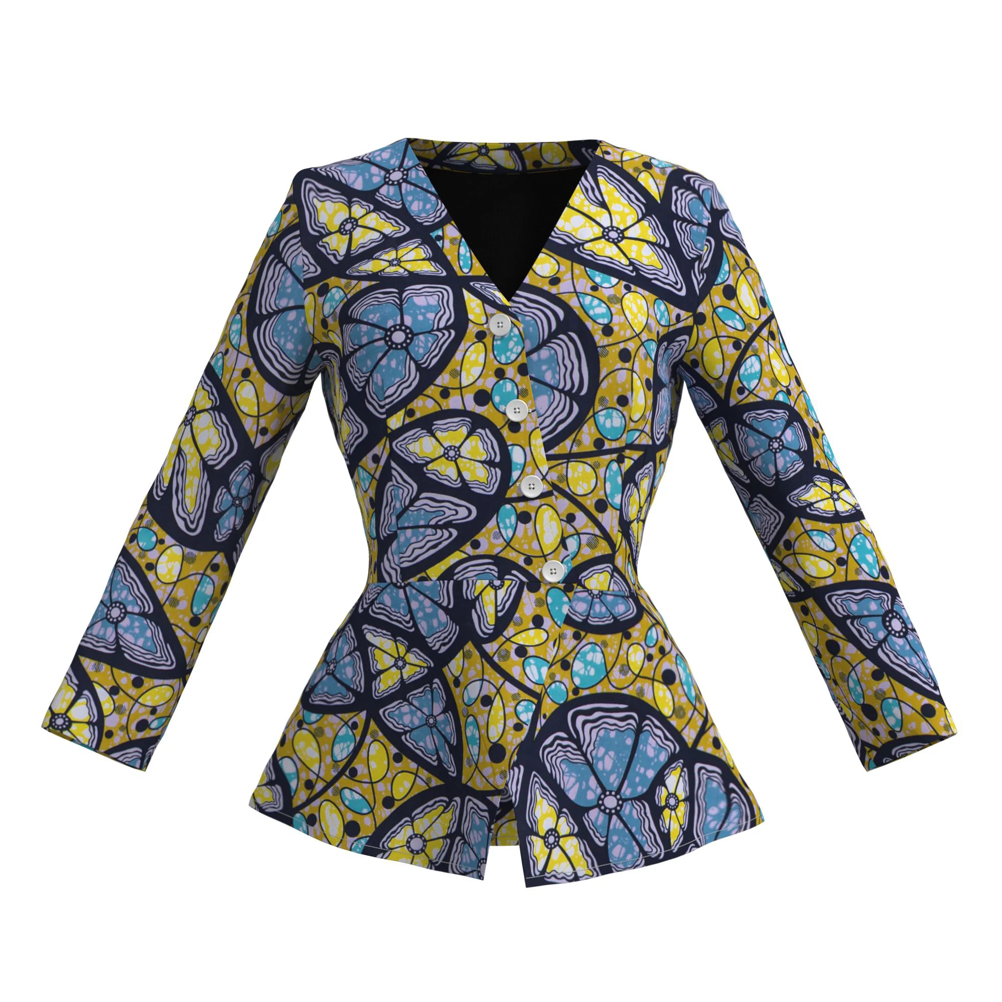 

Топы с африканским принтом, рубашка для женщин, Дашики, Анкара, традиционное пальто, куртка с восковым принтом в стиле батик, хлопковая куртка с длинными рукавами BRW Wy11133