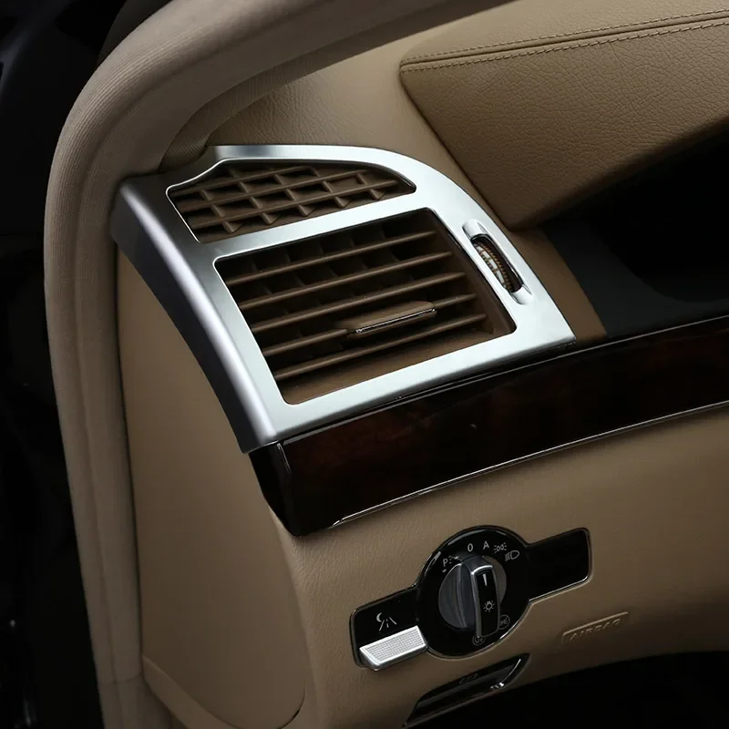 

Для Mercedes Benz S Class W221 2008-2013 ABS серебристый/углеродный автомобиль центральная приборная панель боковая панель воздуховыпускного отверстия наклейки автомобильные аксессуары