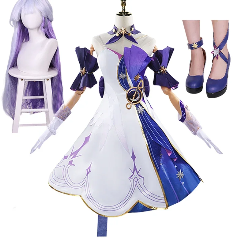 Jeu Honkai Star Rail Cosplay Costume pour femme, perruque, chaussures, masque, jeu d'anime, tenues de fête d'Halloween