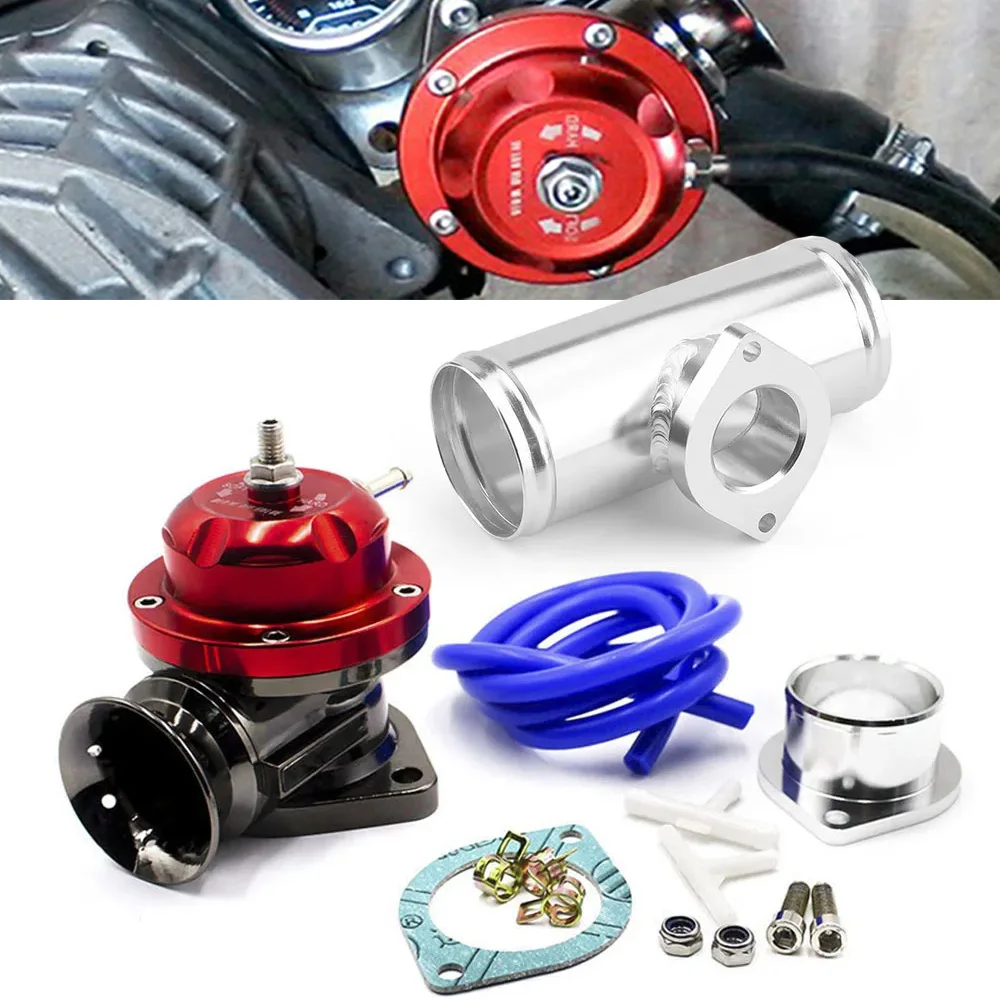 Typ-RS zawór wydmuchowy Turbo regulowany 25psi BOV z 63mm 2.5 "rura kołnierzowa samochód uniwersalny zdmuchnąć adapter zaworu części samochodowe