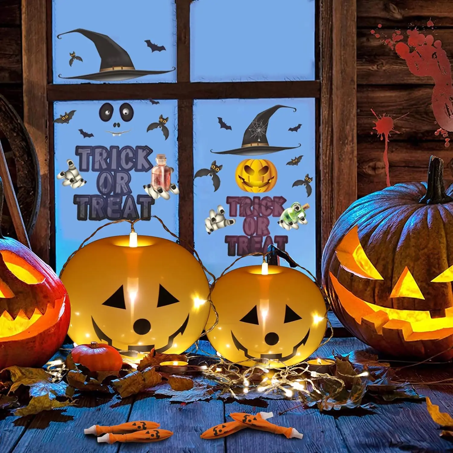 Halloween Kürbis Laterne Ballon führte leuchtende Boden stehen Spielzeug Party Atmosphäre Kürbis Laterne Dekoration Ballon – Detail 8