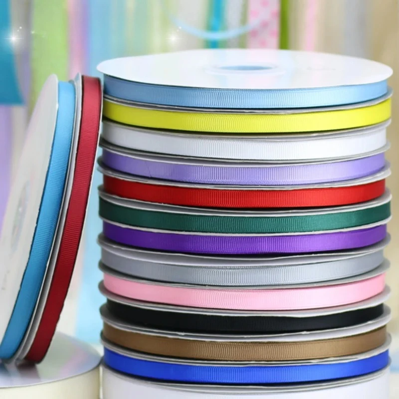 91meters/roll 1cm Colorful Grosgrain Ribbon Handmade Gift Packaging DIY Hair Bow Clothing Sewing Accessories Ribbon Supplies