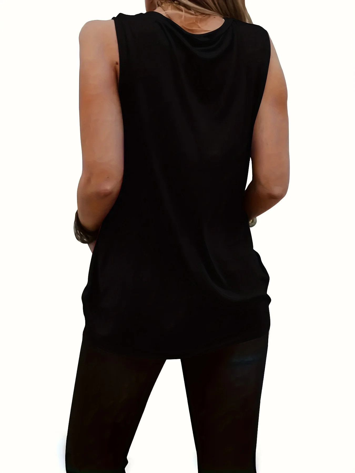 Women\'s Summer Casual Loose Size Letter Print Round Neck Sleeveless Tank Top T-shirt Print Tank Tops Women Fashion Streetwear