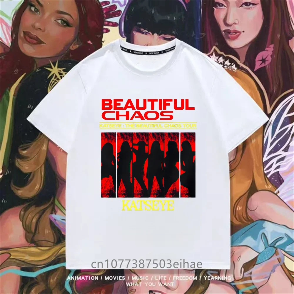 Y2K Trend KATSEYE Graphic Tee Cotton Short Sleeve Fashion Top Boys Girls Lovely Pattern Daily Kids Casual Children Wear Shirt