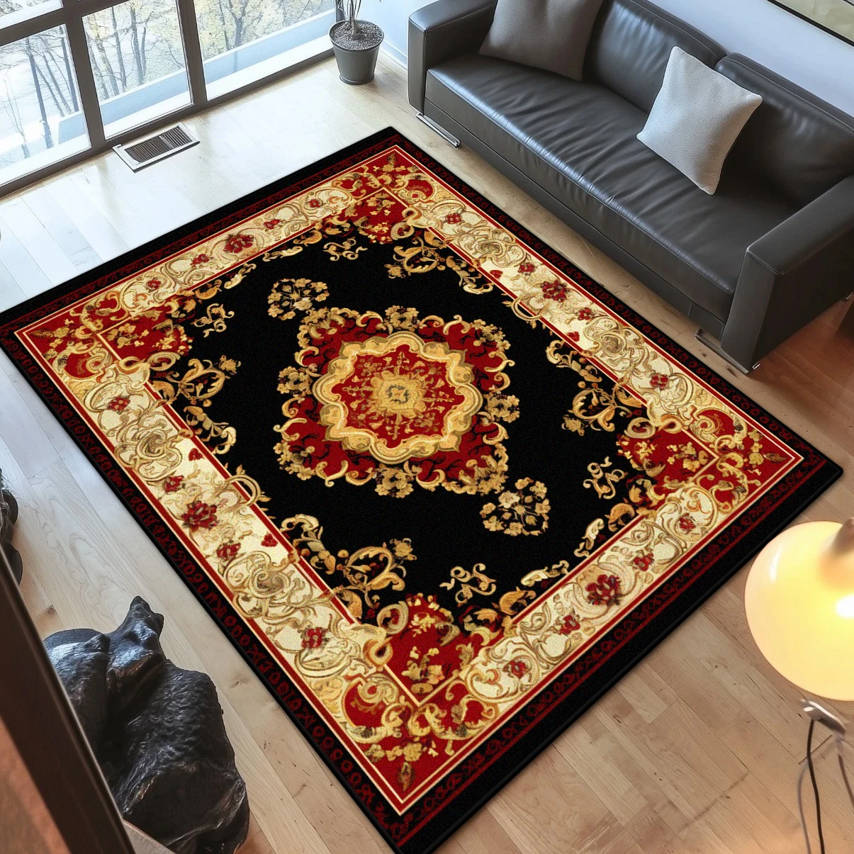 Persian Senior Living Room Decorative Rug Large Area Luxury Bedroom Antiskid Bedend Carpet Soft Easy Cleaning Study Decor Mat