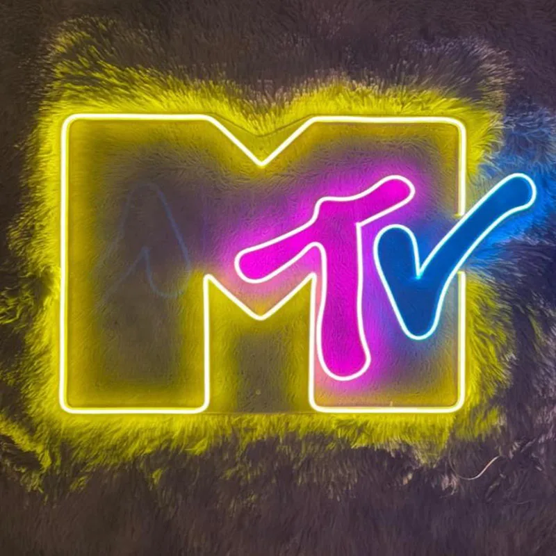 MTV Music Acrylic Neon Signs MTV LED Neon Light Wall Decoration Music Neon Sign Gaming Room