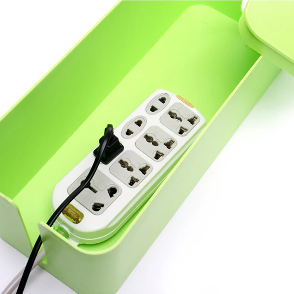 صندوق منظم قطاع الطاقة، علبة إدارة الكابلات البلاستيكية للكمبيوتر المكتبي، محور USB، حل تخزين الحبل الأخضر
