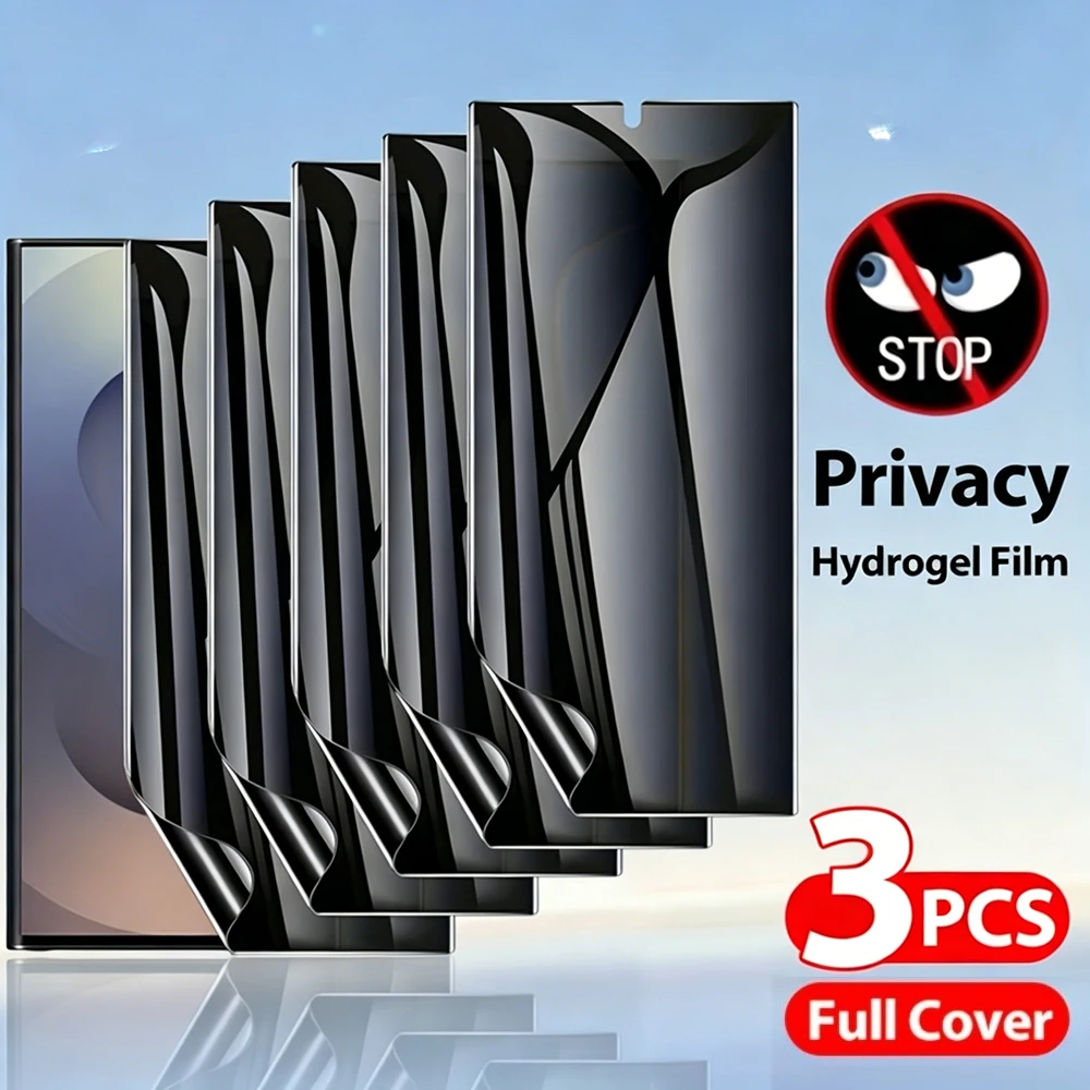 3Pcs Anti-Spy Hydrogel Film Support Fingerprint Ulock for Samsung S25 S23 S22 S24 Ultra S26 Ultra S21+ Privacy Screen Protector