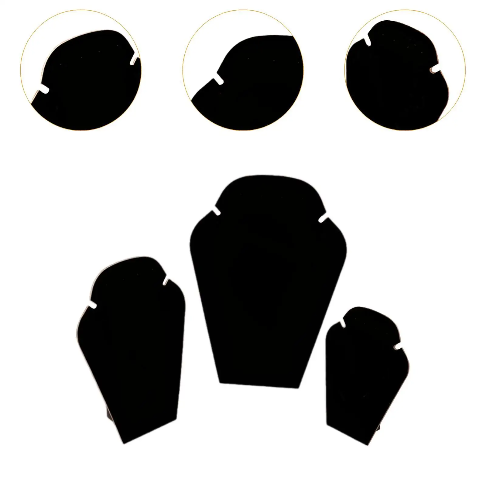 3 قطع قلادة عرض موقف قلادة سلسلة مجوهرات تمثال نصفي لمتجر المجوهرات #5