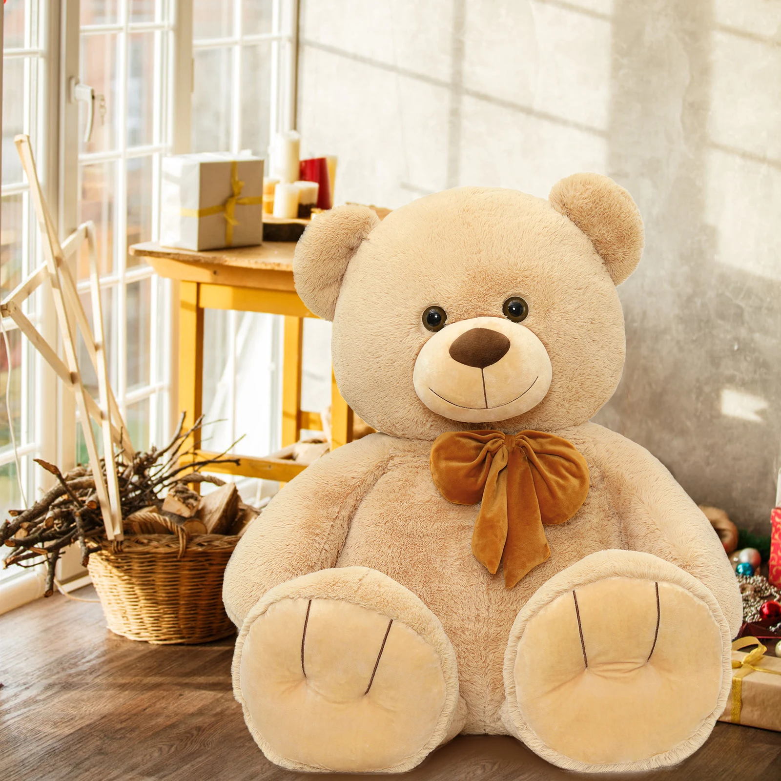 Orsetto gigante Tezituor da 5 piedi, morbido orsetto di peluche da 59 pollici a grandezza naturale, orsetto di peluche, regalo di compleanno di Natale di San Valentino