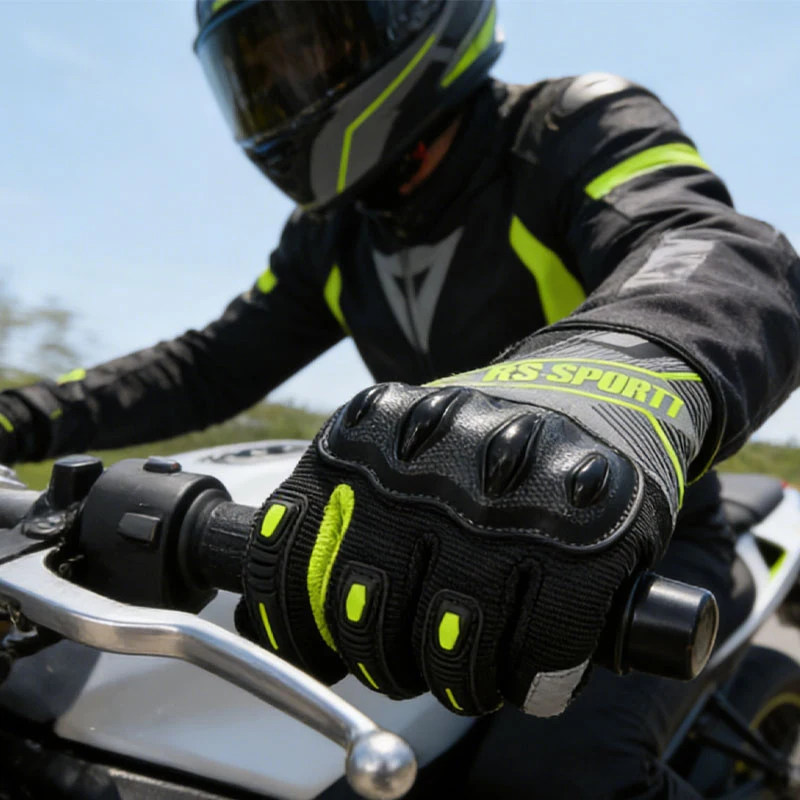 Outdoor Sports Breathable Full Finger Riding Gloves Touch Screen Protection For Motorcycle Bicycle Cycling Moto Street Scooter