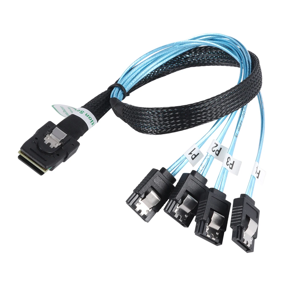 Internal Cable 36P Host to 4 SATA 7P Target Forward Mini SAS SFF-8087 Breakout for Office Caring Computer Supplies