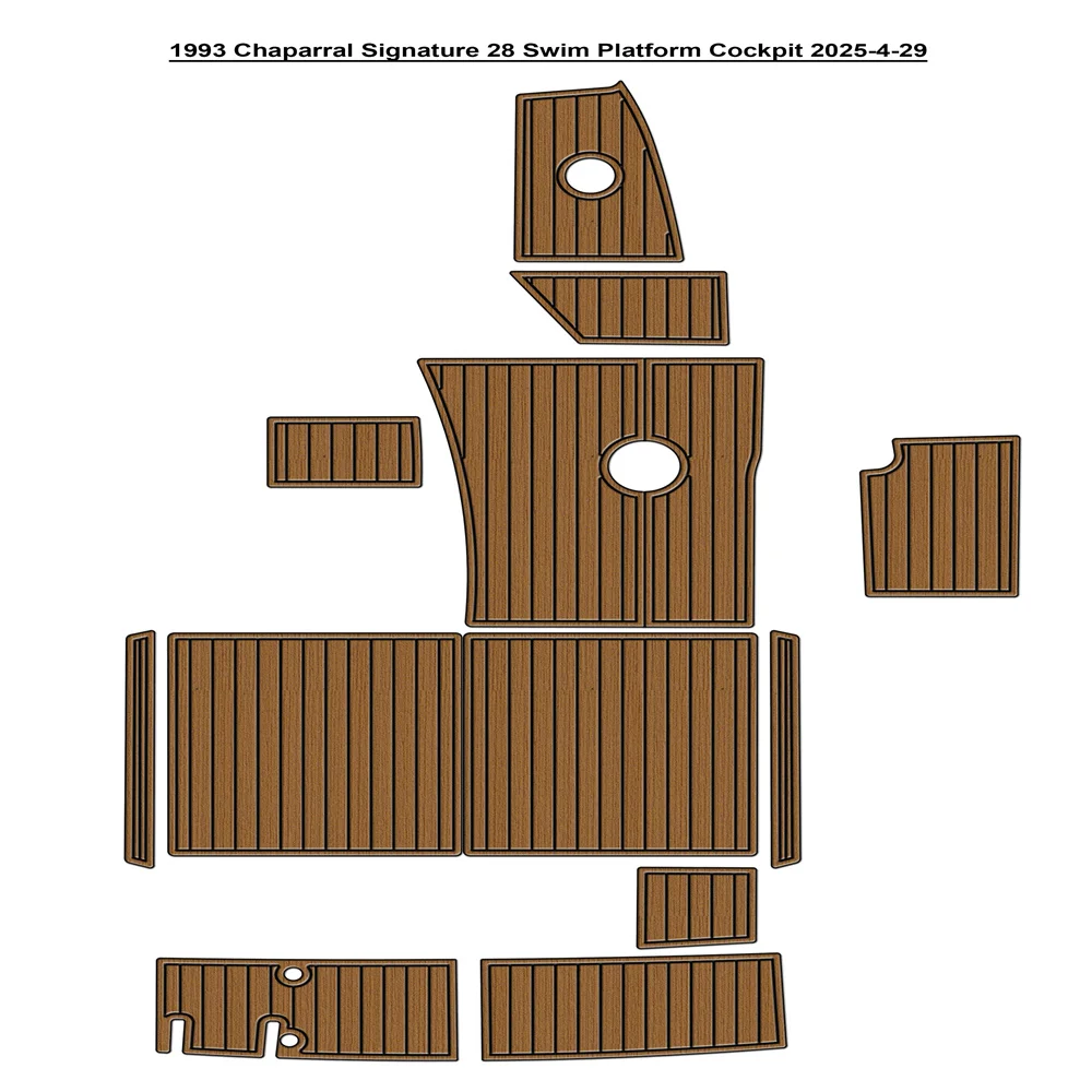 

1993 Chaparral Signature 28, платформа для плавания, кокпита, лодка, пена EVA, напольный коврик из тикового дерева SeaDek, стиль Gatorstep, самоклеящийся sdm9d3bd