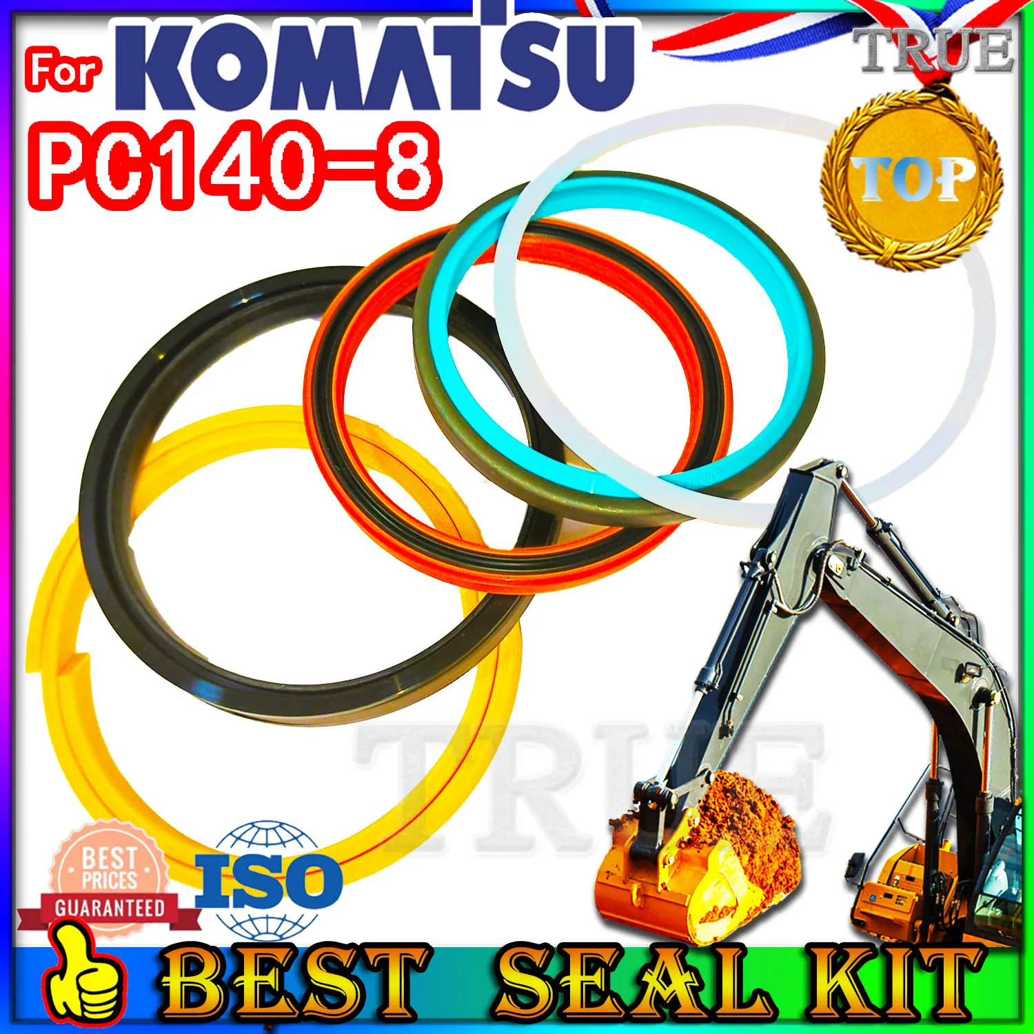 

For KOMATSU PC140-8 Oil Seal Repair Kit Boom Arm Bucket Excavator Hydraulic Cylinder PC140 8 gearbox Mojing Fluoro rubber Main